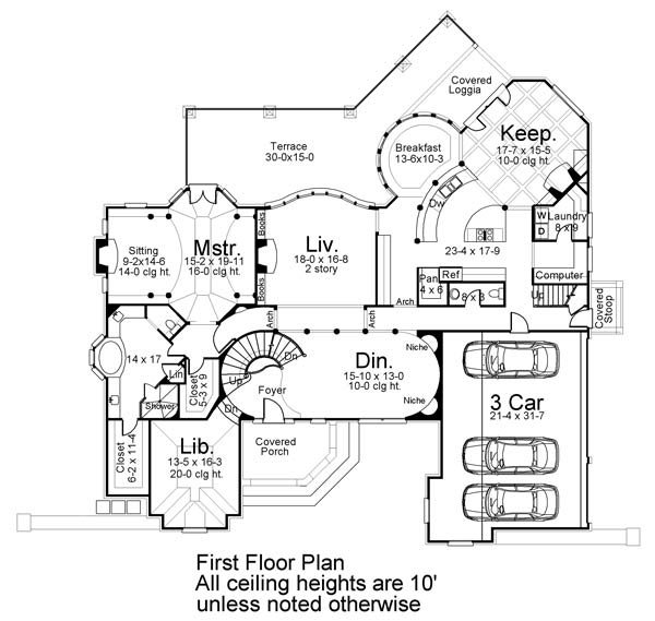 1st Floor Plan image of Pontarion II House Plan